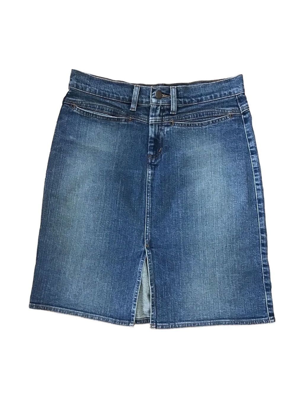 Aeo jeans skirt Amanda American Eagle Outfitters stretch blue denim size 2